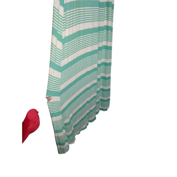 Olivia Matthews Womens S Vibrant Green White Striped sleeveless Flowy Dress‎ - Picture 5 of 10